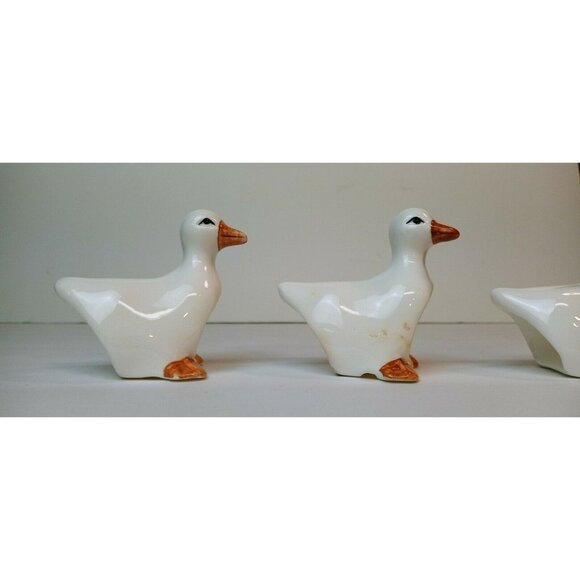 Duck Goose Ceramic Napkin Ring Holders Set Of 4 Country Style Farmhouse Decor - Picture 4 of 13